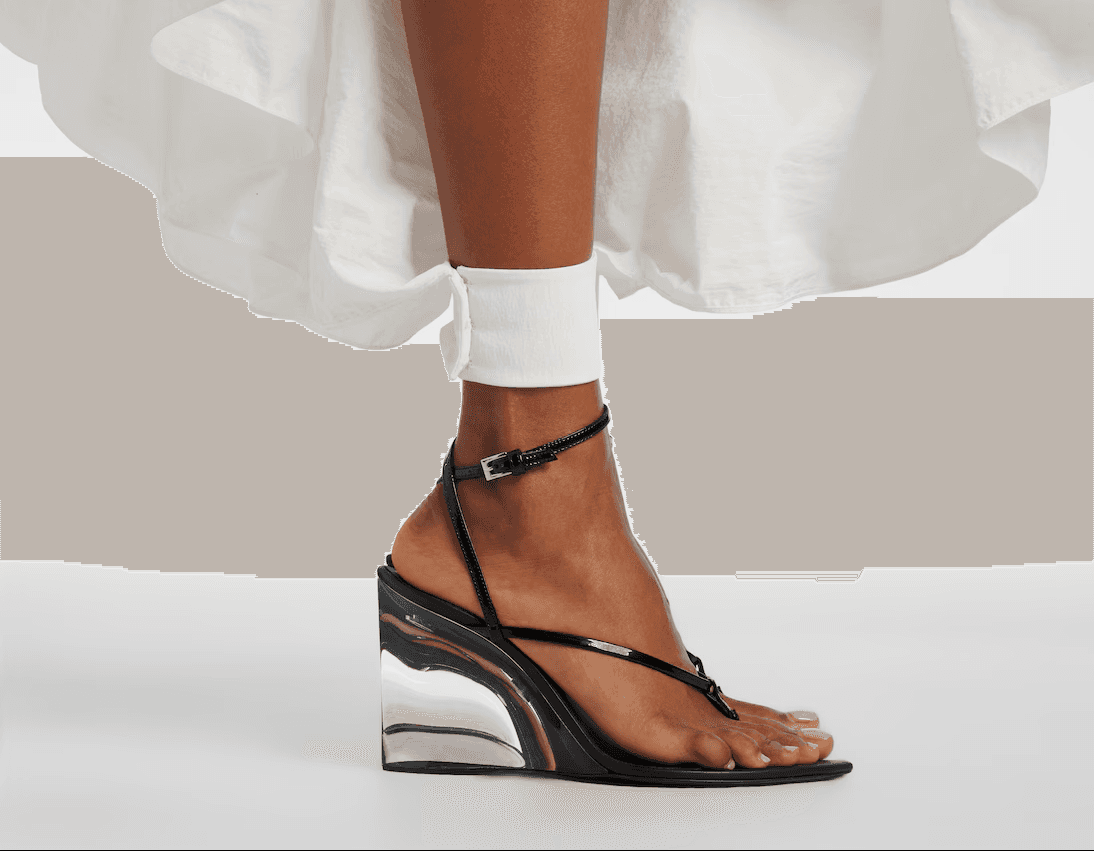 ALAÏA — ARCHITECTURAL THONG HEELS