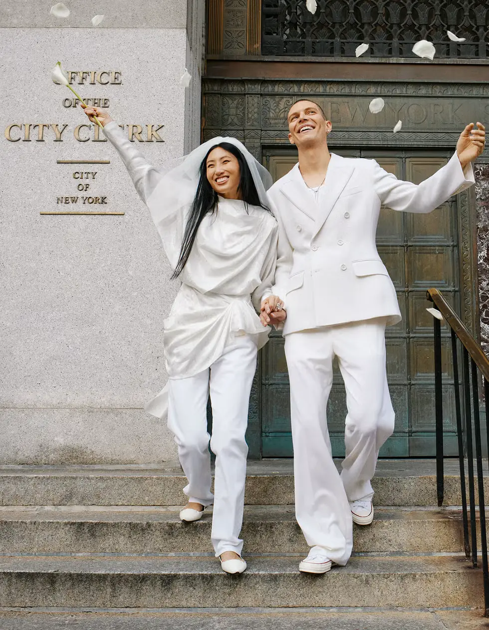 City hall wedding bridal fashion best looks downtown Manhattan 2023