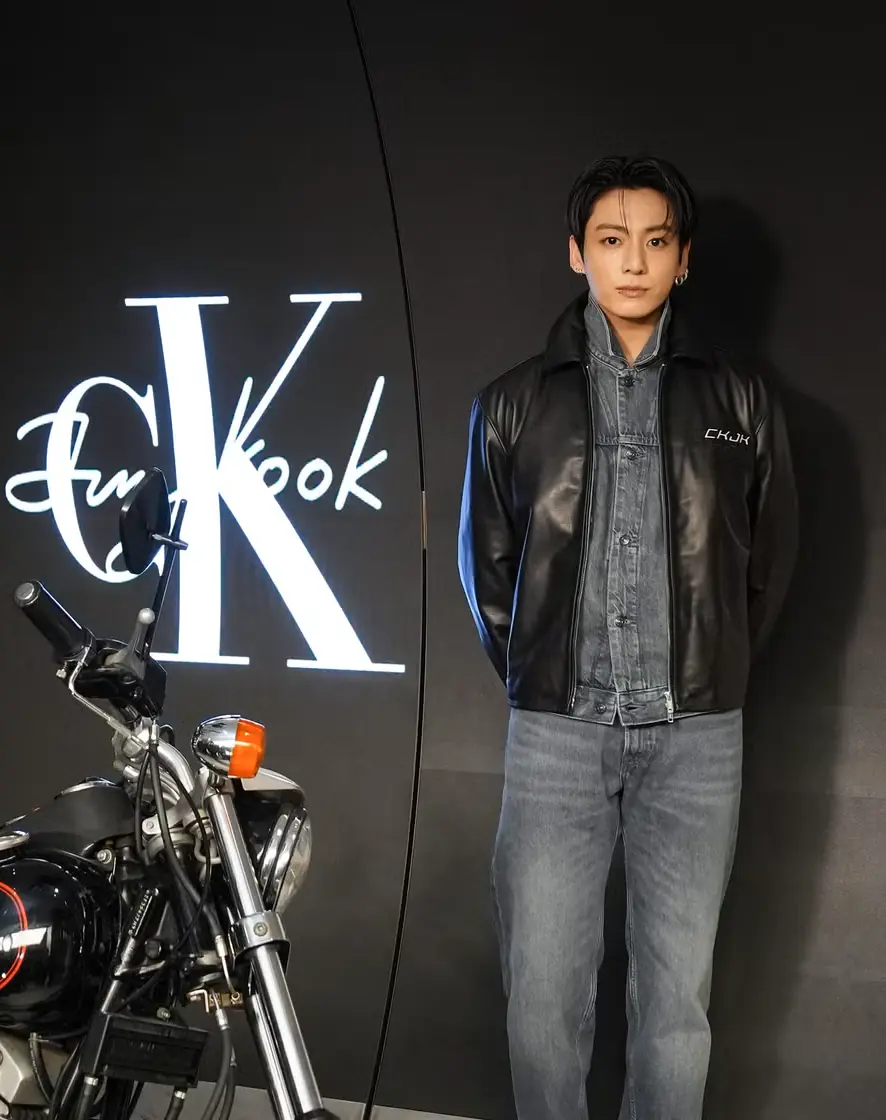 Calvin Klein Harajuku flagship entrance motorcycle Jung Kook Tokyo event 2026