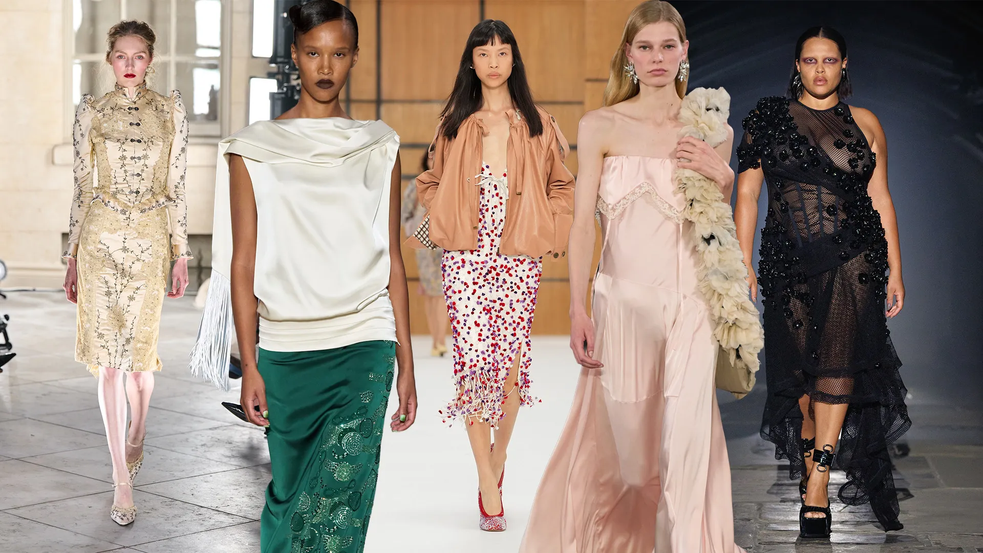 Glamorous diva looks with feathers, robes and oversized sunglasses from Erdem, Richard Quinn and Simone Rocha